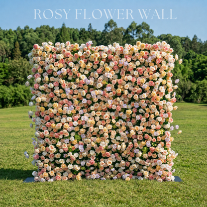 Luxury 4D peach champagne flower wall by Rosy Flower Wall