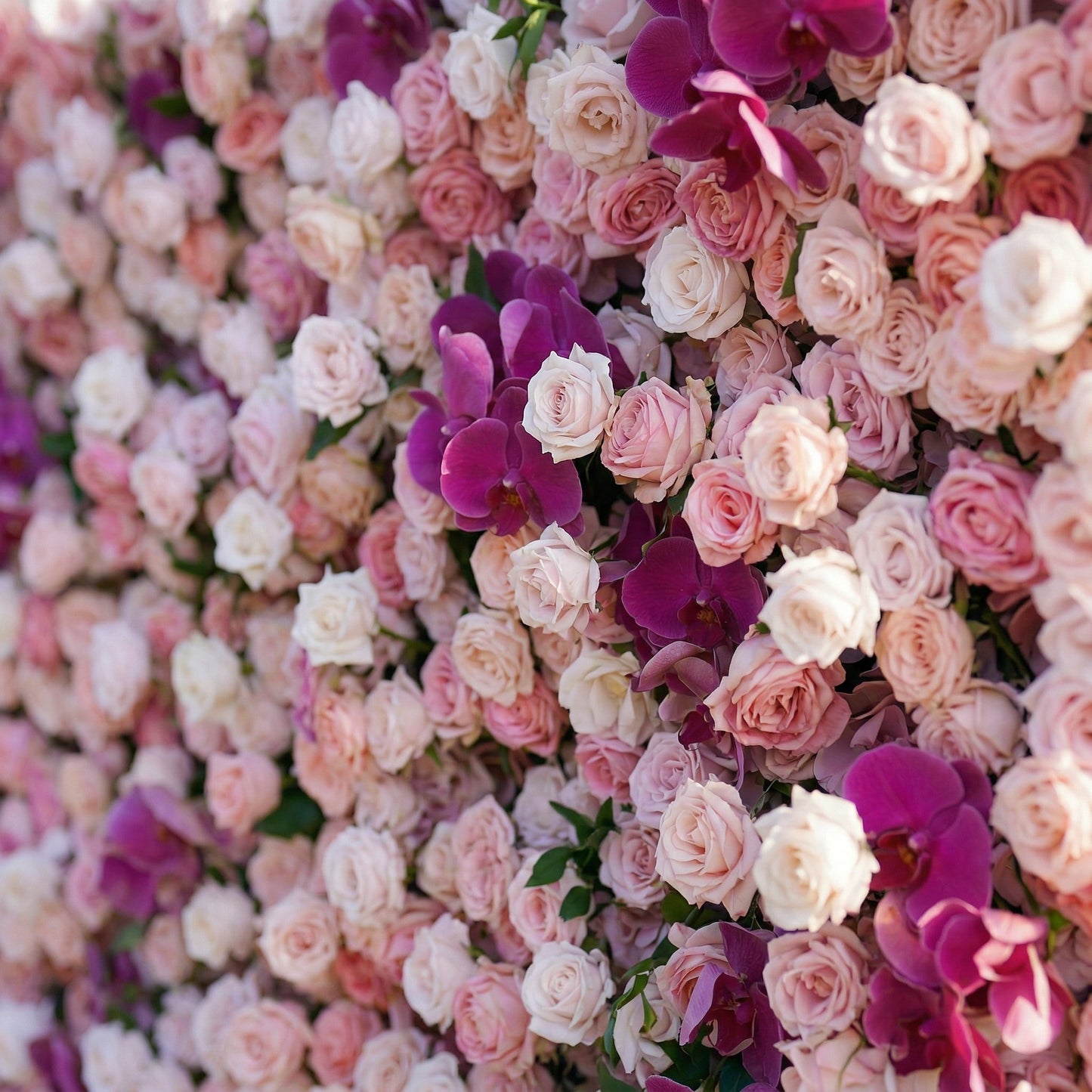 Dimensional pink and orchid flower wall texture