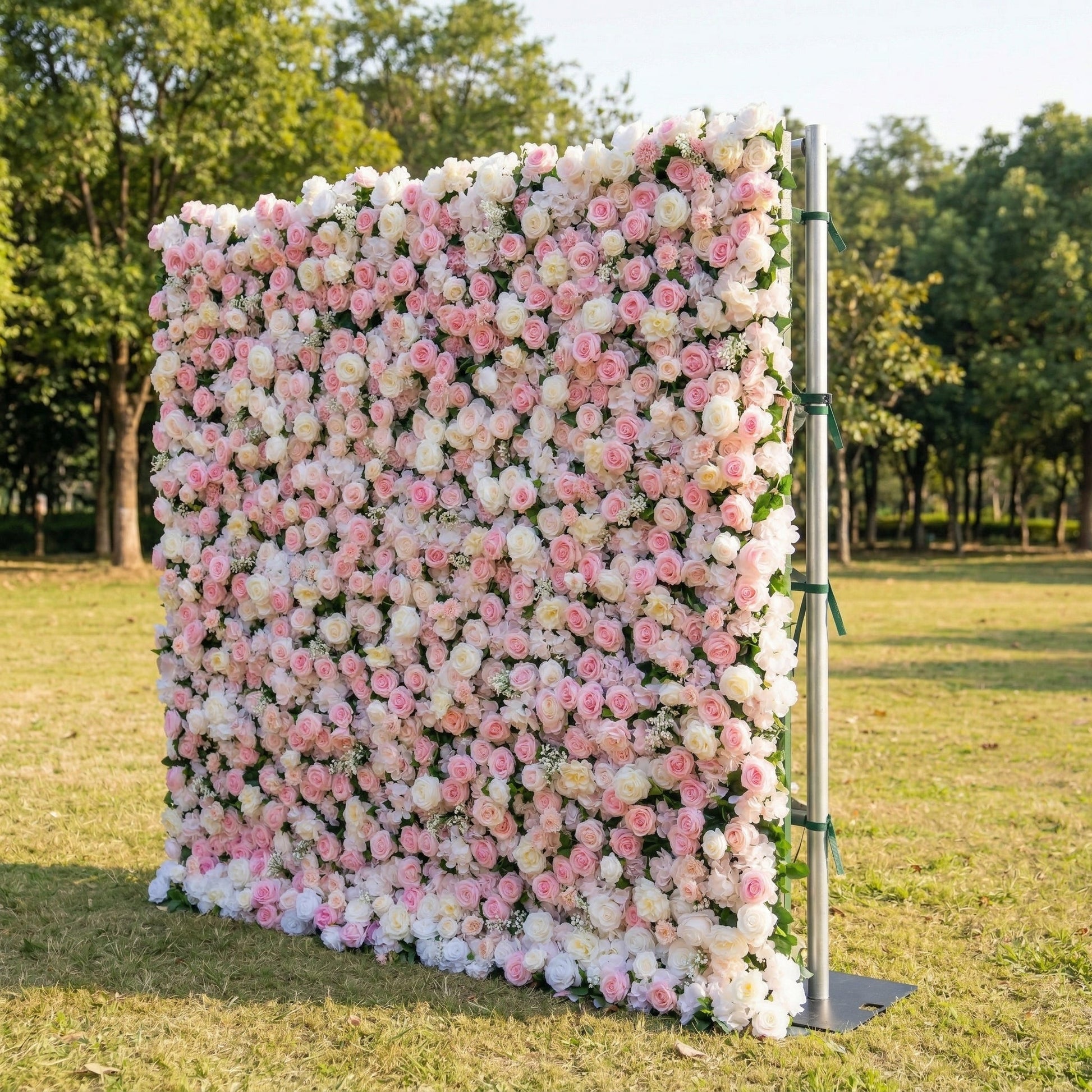 Pink and white flower wall right side view