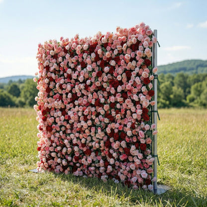 Red blush flower wall right side view