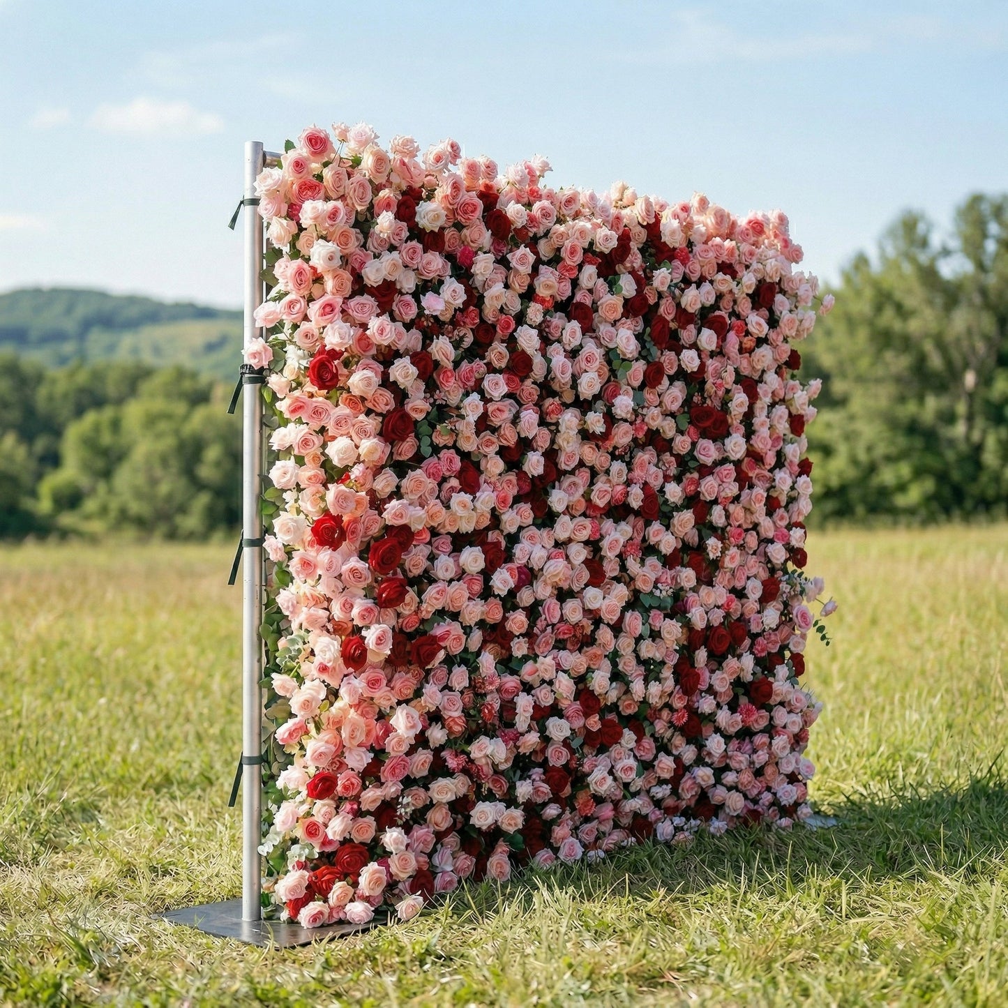 Red blush flower wall left side view