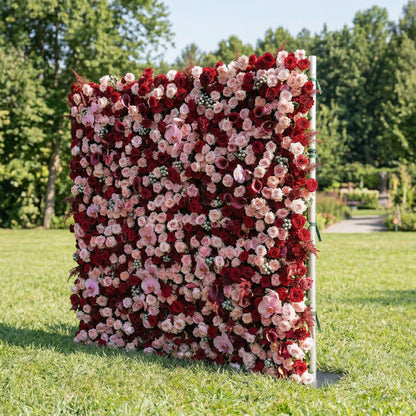 Red pink flower wall right side view