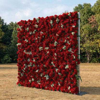 4D red rose flower wall right side view