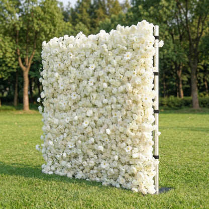 White rose flower wall right side view