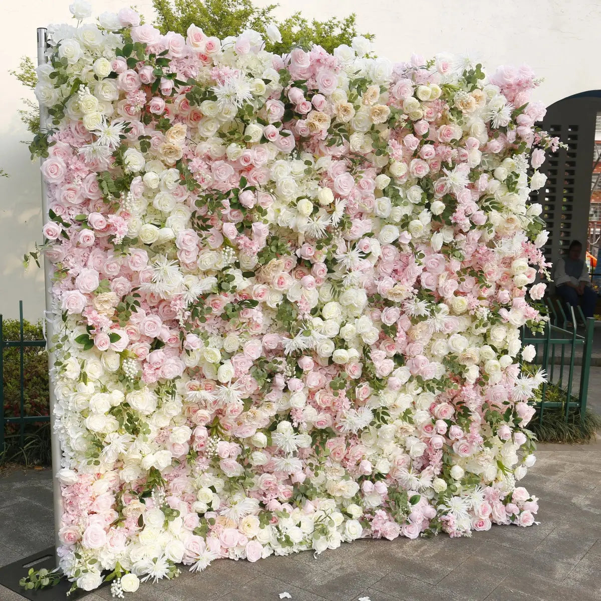 Rosy 5D Pink Champagne Rose Flower Wall Wedding Party Decoration Backdrop