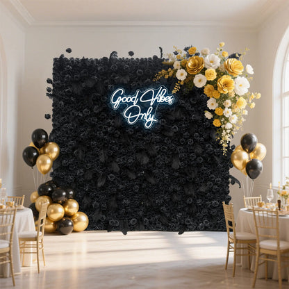 Rosy 5D Dark Black Rose Wall Floral Arrangement Artificial Flower Wall
