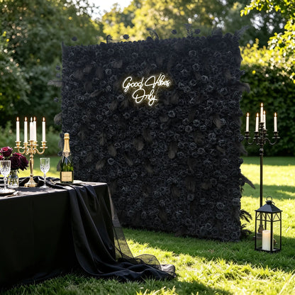 Rosy 5D Dark Black Rose Wall Floral Arrangement Artificial Flower Wall