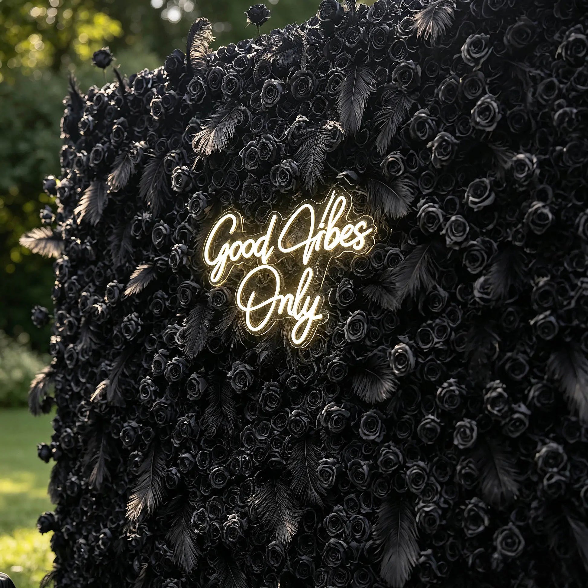 Rosy 5D Dark Black Rose Wall Floral Arrangement Artificial Flower Wall