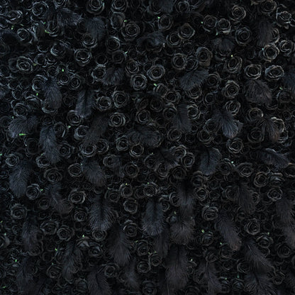 Rosy 5D Dark Black Rose Wall Floral Arrangement Artificial Flower Wall