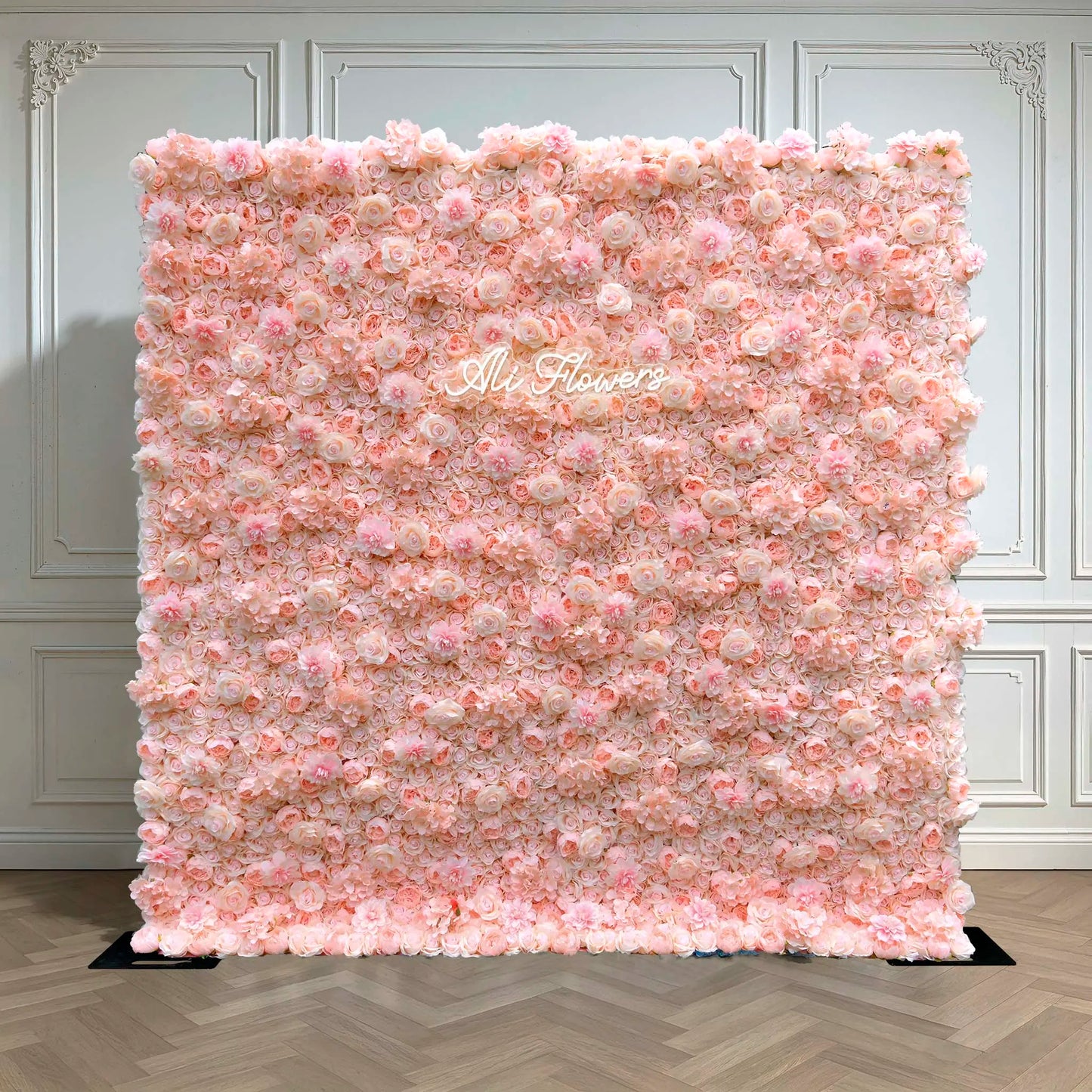 Rosy Hydrangea Rose Dalia Curtain Pink 2D Flower Wall Backdrop