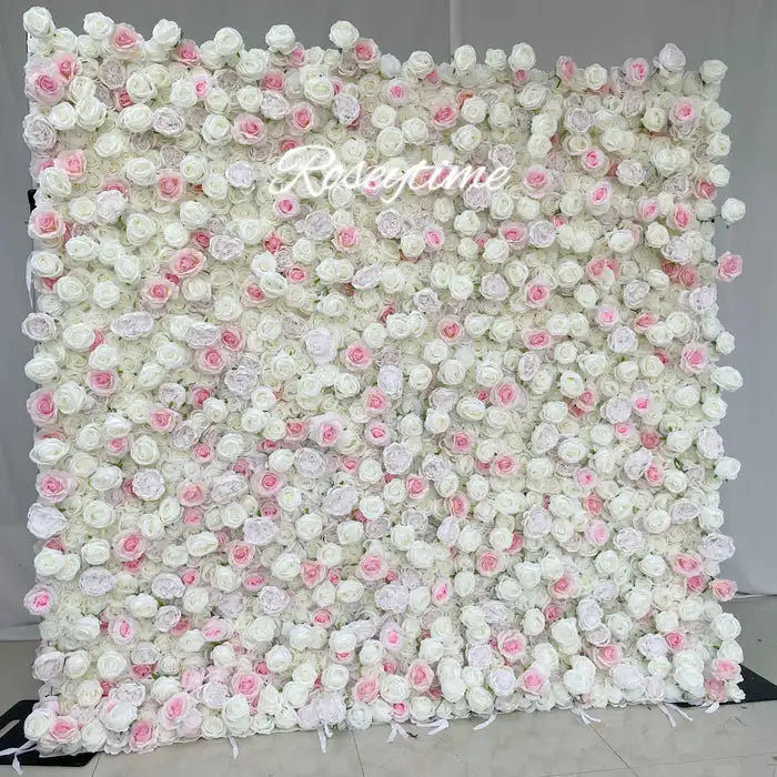 8x8ft Essential 3D Roll-up Flower Wall - Blush Champagne - Macro
