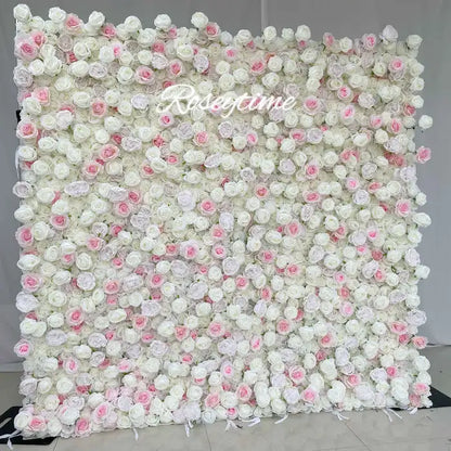 8x8ft Essential 3D Roll-up Flower Wall - Blush Champagne - Scene