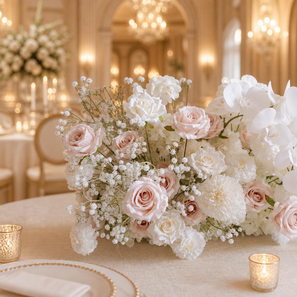 White Floral Row – Wedding Aisle Decor