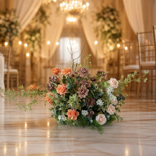 Fila floreale rossa – Decorazioni per la navata del matrimonio