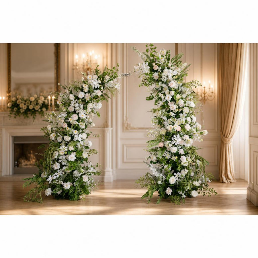 Floral Wedding Arch Set for Ceremony & Reception – Bridal Backdrop Decoration
