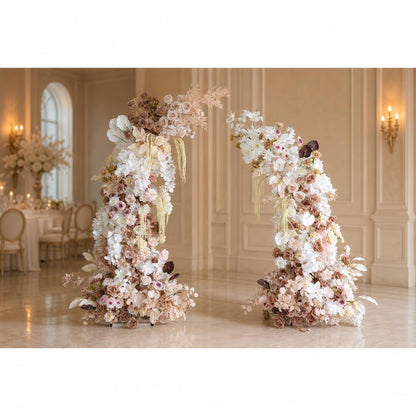Floral Wedding Arch Combination Set for Ceremony & Reception – Bridal Backdrop Decoration