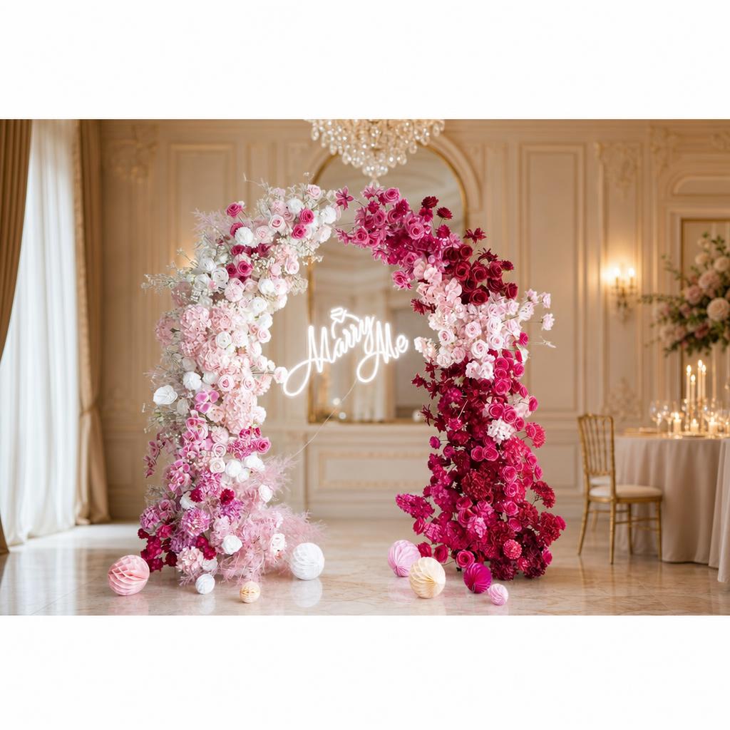 Floral Wedding Arch for Ceremony & Reception – Bridal Backdrop Decoration