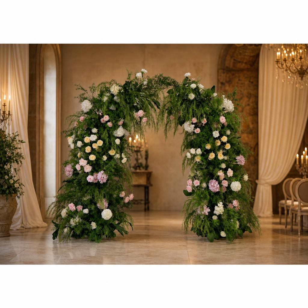 Floral Wedding Arch for Ceremony & Reception – Bridal Backdrop Decoration