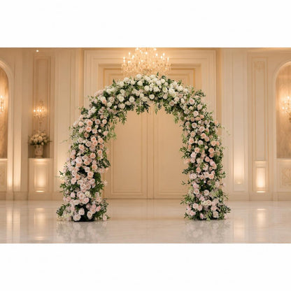 Single Sided Floral Wedding Arch for Ceremony & Reception – Bridal Backdrop Decoration
