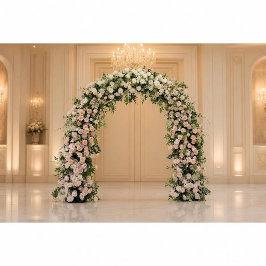 Single Sided Floral Wedding Arch for Ceremony & Reception – Bridal Backdrop Decoration