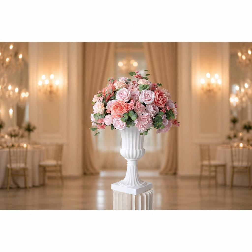 Pink & Coral Floral Centerpiece – Wedding Table Decor