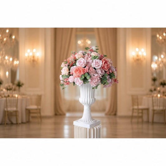 Pink & Coral Floral Centerpiece – Wedding Table Decor
