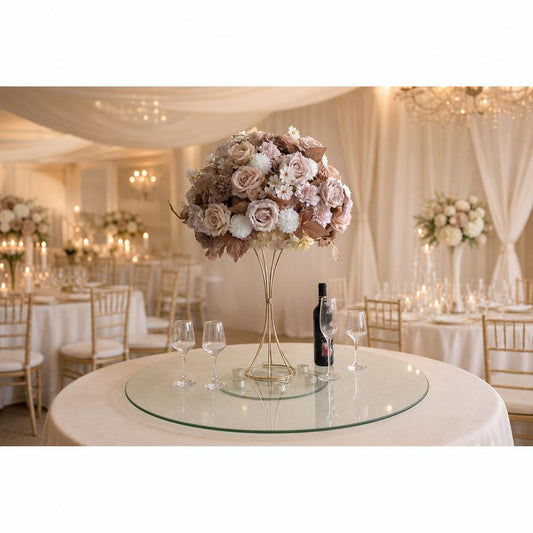 Champagne Floral Centerpiece – Wedding Table Decor