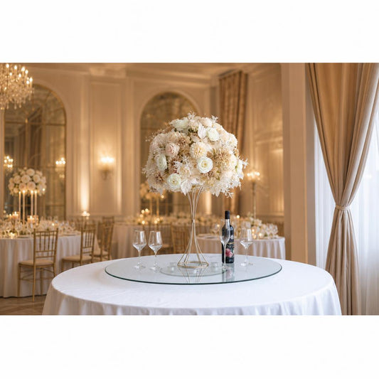 Ivory Floral Centerpiece – Wedding Table Decor