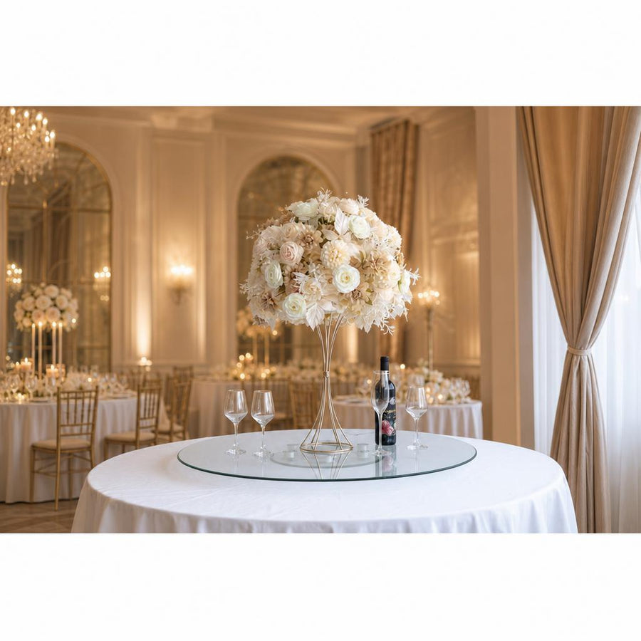 Ivory Floral Centerpiece – Wedding Table Decor