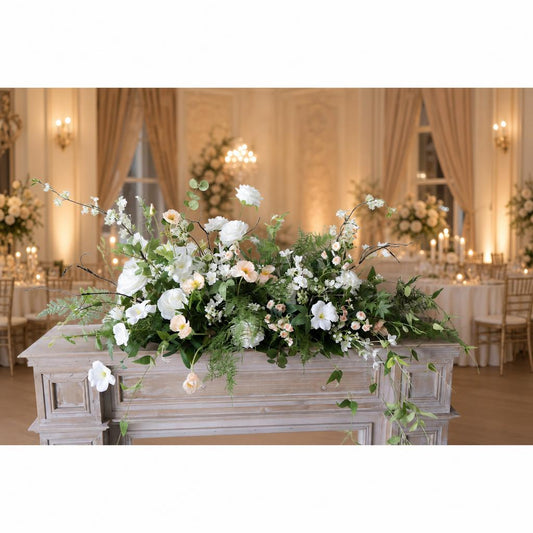 Composizione Floreale Bianca da Tavolo – Decorazioni per Tavoli di Matrimonio
