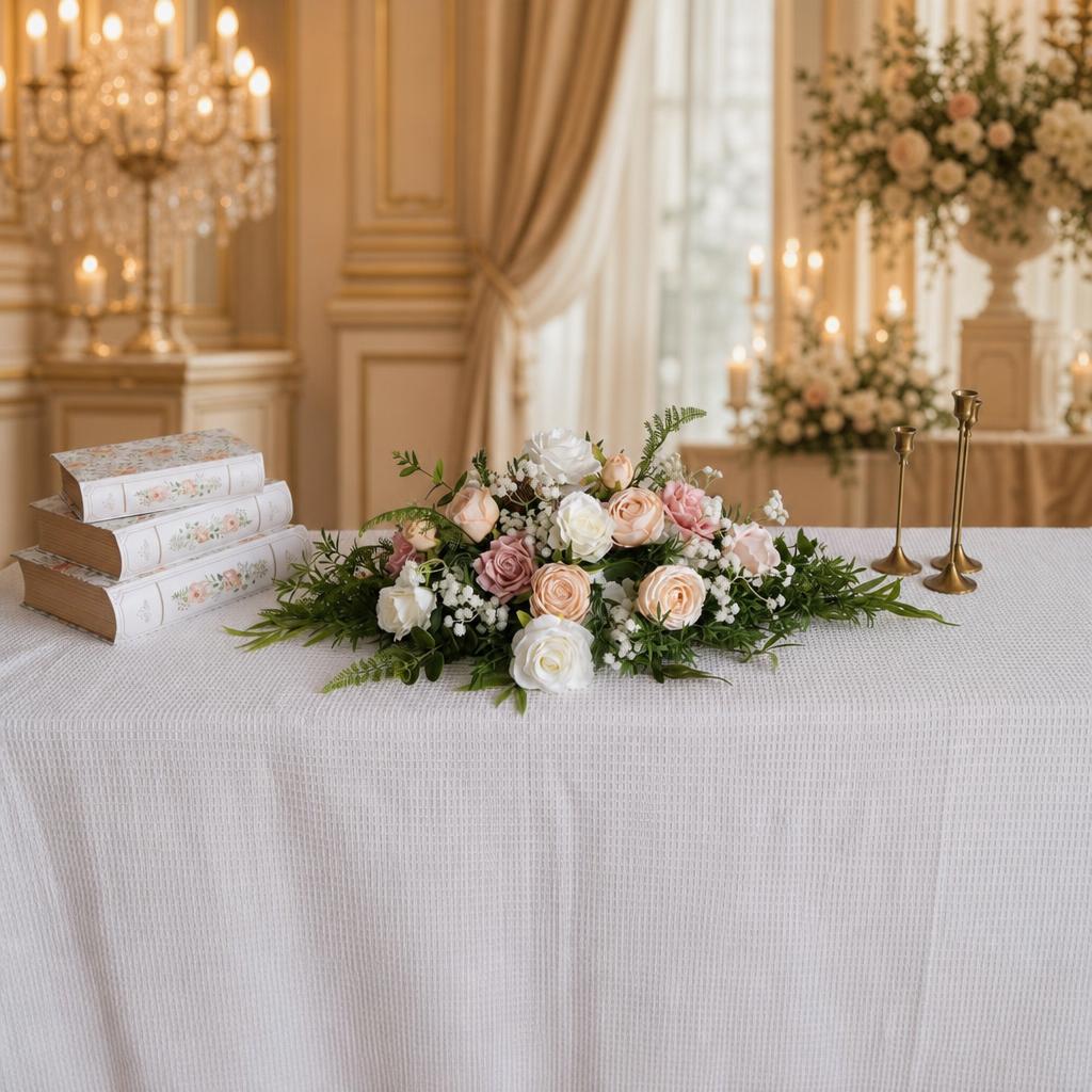 Blush Pink Floral Table Arrangement – Wedding Table Decor