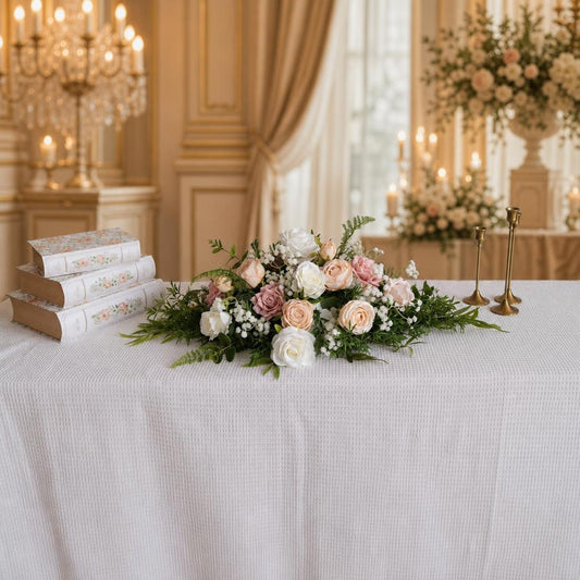 Blush Pink Floral Table Arrangement – Wedding Table Decor