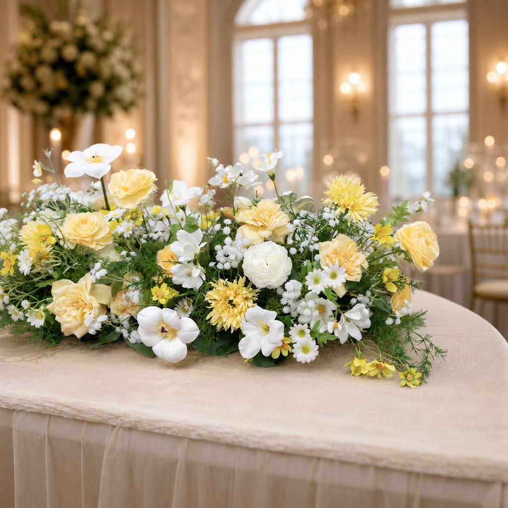 Yellow Floral Table Arrangement – Wedding Table Decor