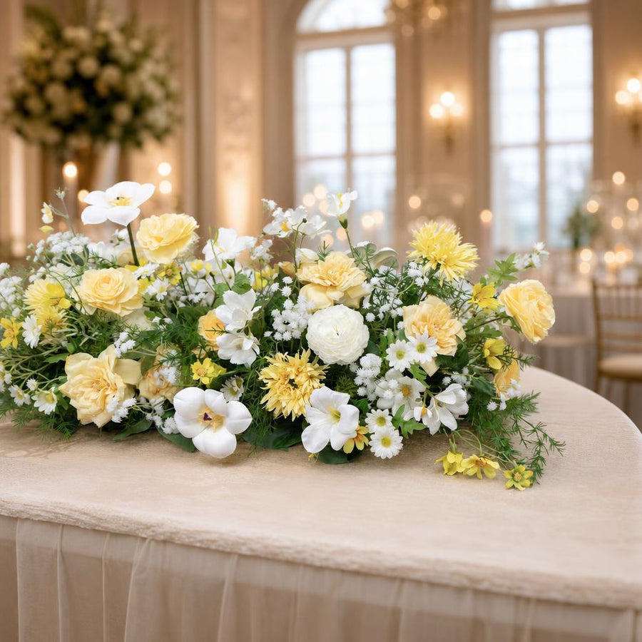Yellow Floral Table Arrangement – Wedding Table Decor