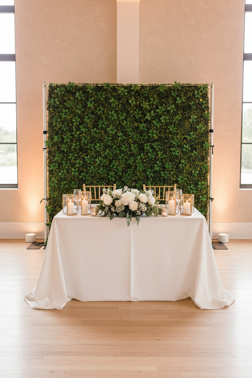 8*8ft Green Grass Flower Wall Backdrop for weddings, bridal showers
