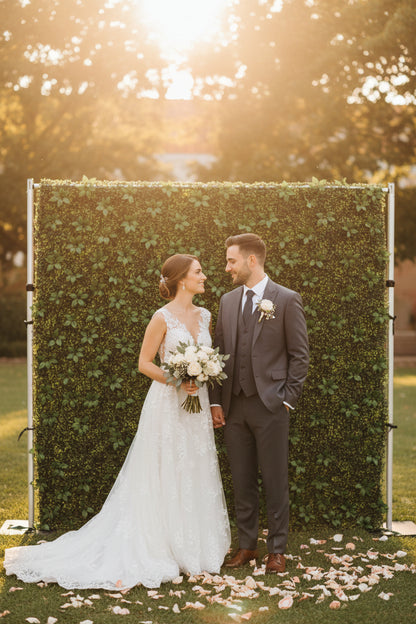 8*8ft Green Grass Flower Wall Backdrop for weddings, bridal showers