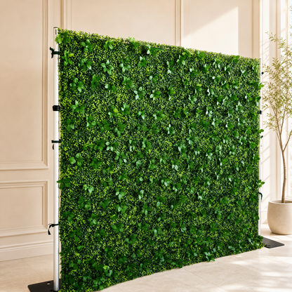 Greenery flower wall backdrop with white floral accents for weddings, view 6