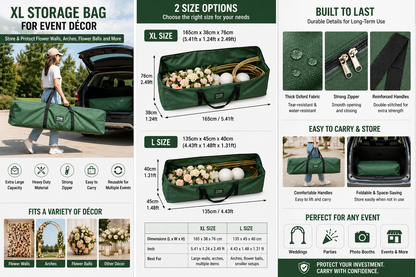 Flower Wall Storage Bag – 2 Sizes Available (135cm / 165cm) for Event Décor