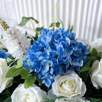 Blue & White Floral Table Arrangement – Wedding Table Decor