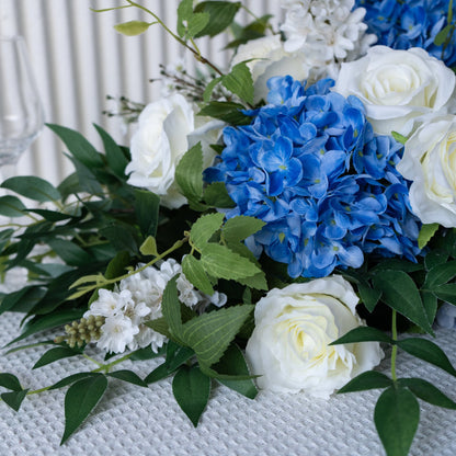 Blue & White Floral Table Arrangement – Wedding Table Decor