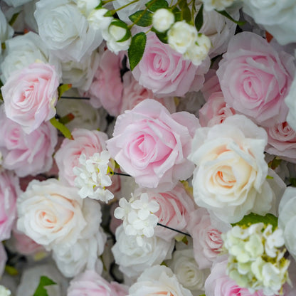 Artificial flower wall floral detail view