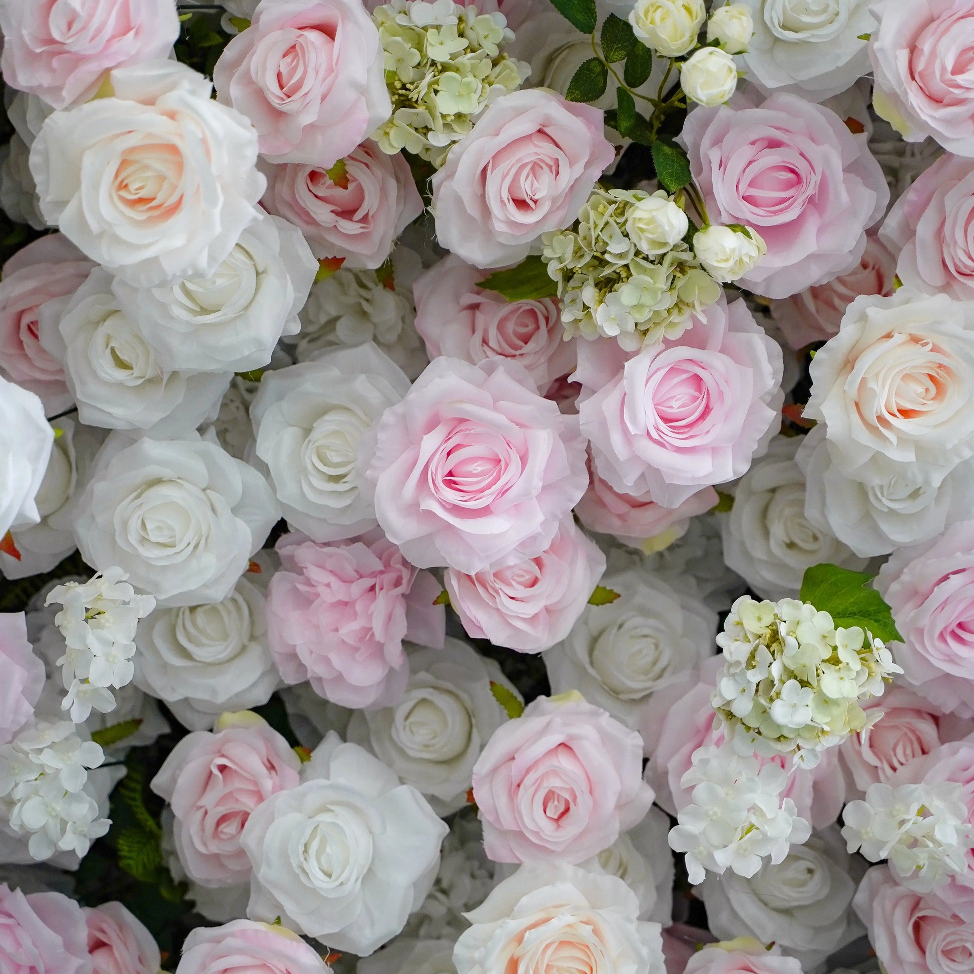 Artificial flower wall floral detail view