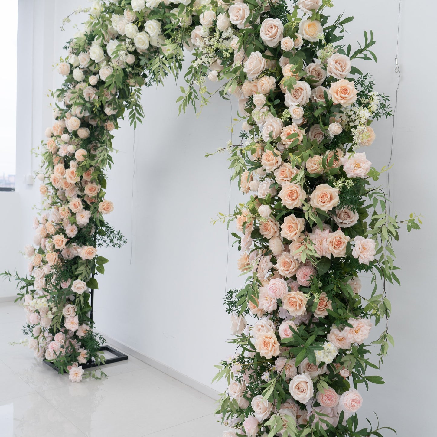 Single Sided Floral Wedding Arch for Ceremony & Reception – Bridal Backdrop Decoration