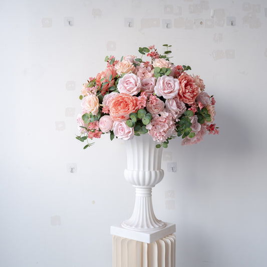 Pink & Coral Floral Centerpiece – Wedding Table Decor