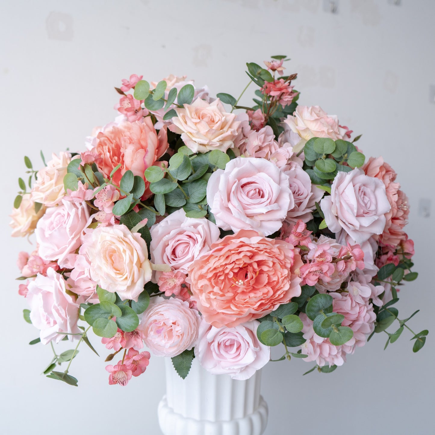 Pink & Coral Floral Centerpiece – Wedding Table Decor