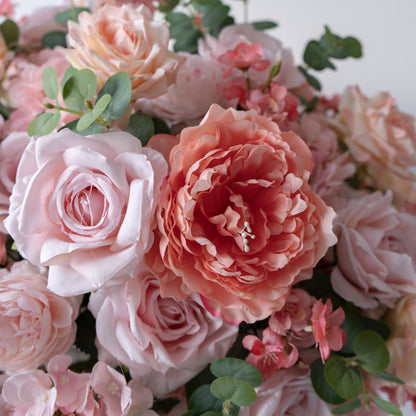 Pink & Coral Floral Centerpiece – Wedding Table Decor