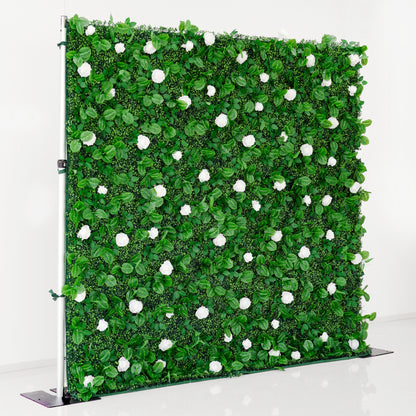 8x8 White Rose Flower Wall Backdrop for Weddings & Events