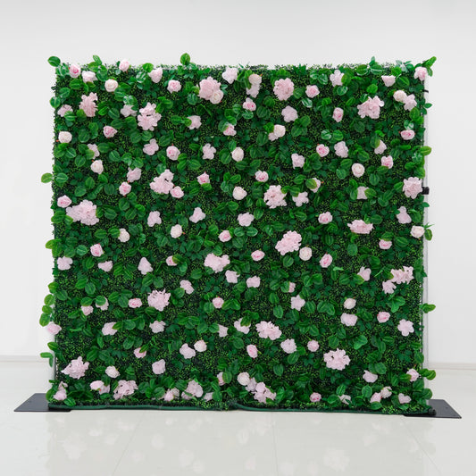 Pink Rose Flower Wall Backdrop 8×8 FT – Easy-Setup, Reusable for Weddings & Events