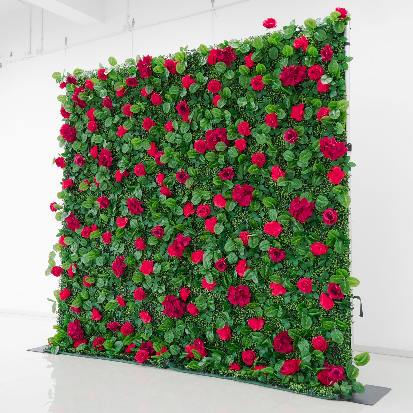 8×8 FT Red Rose Flower Wall Backdrop – Easy Setup, Reusable Event Decor
