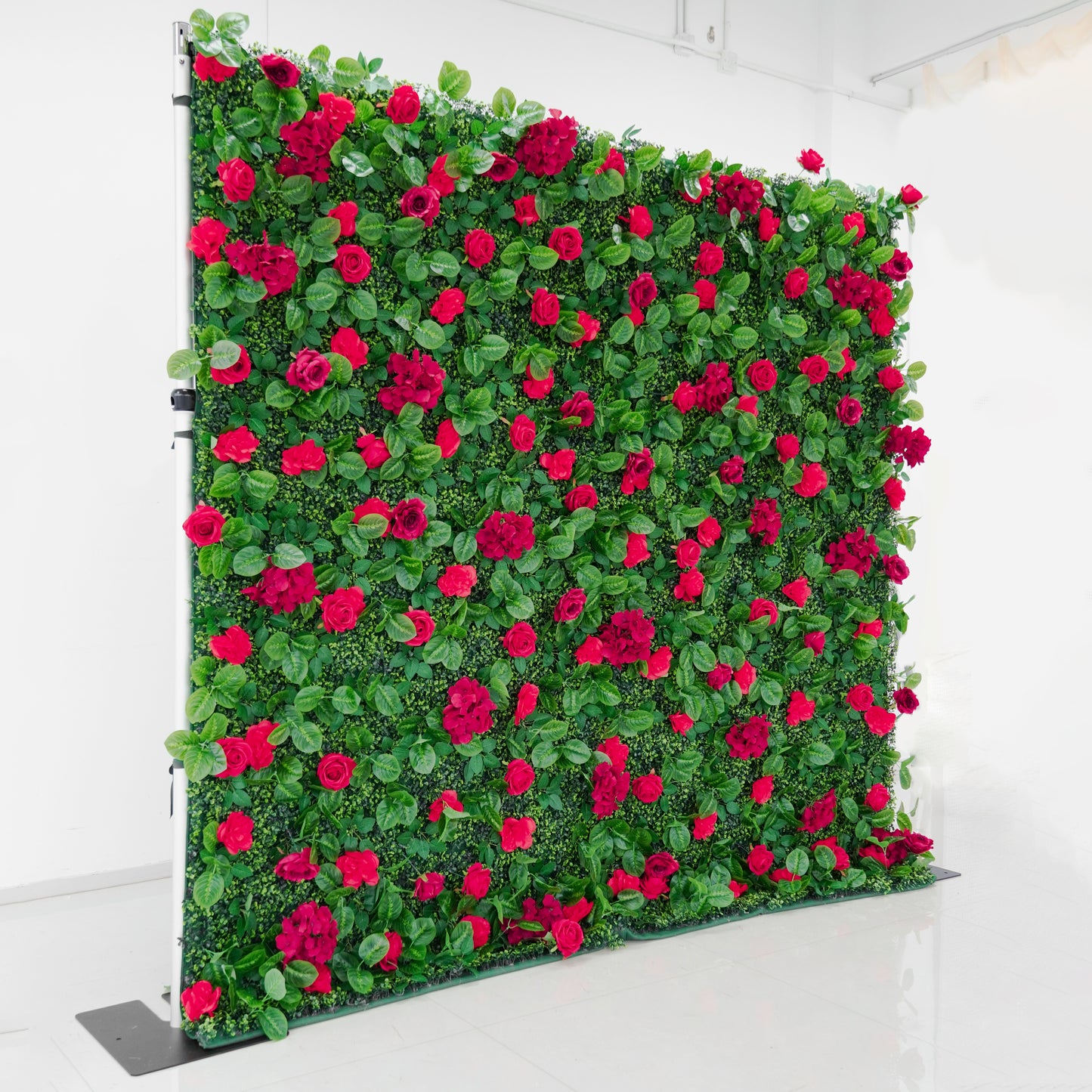 8×8 FT Red Rose Flower Wall Backdrop – Easy Setup, Reusable Event Decor